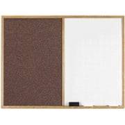 AARCO Products FDCO4872M Aluminum Frame Combination Fabric Tack Board-Melamine Markerboard