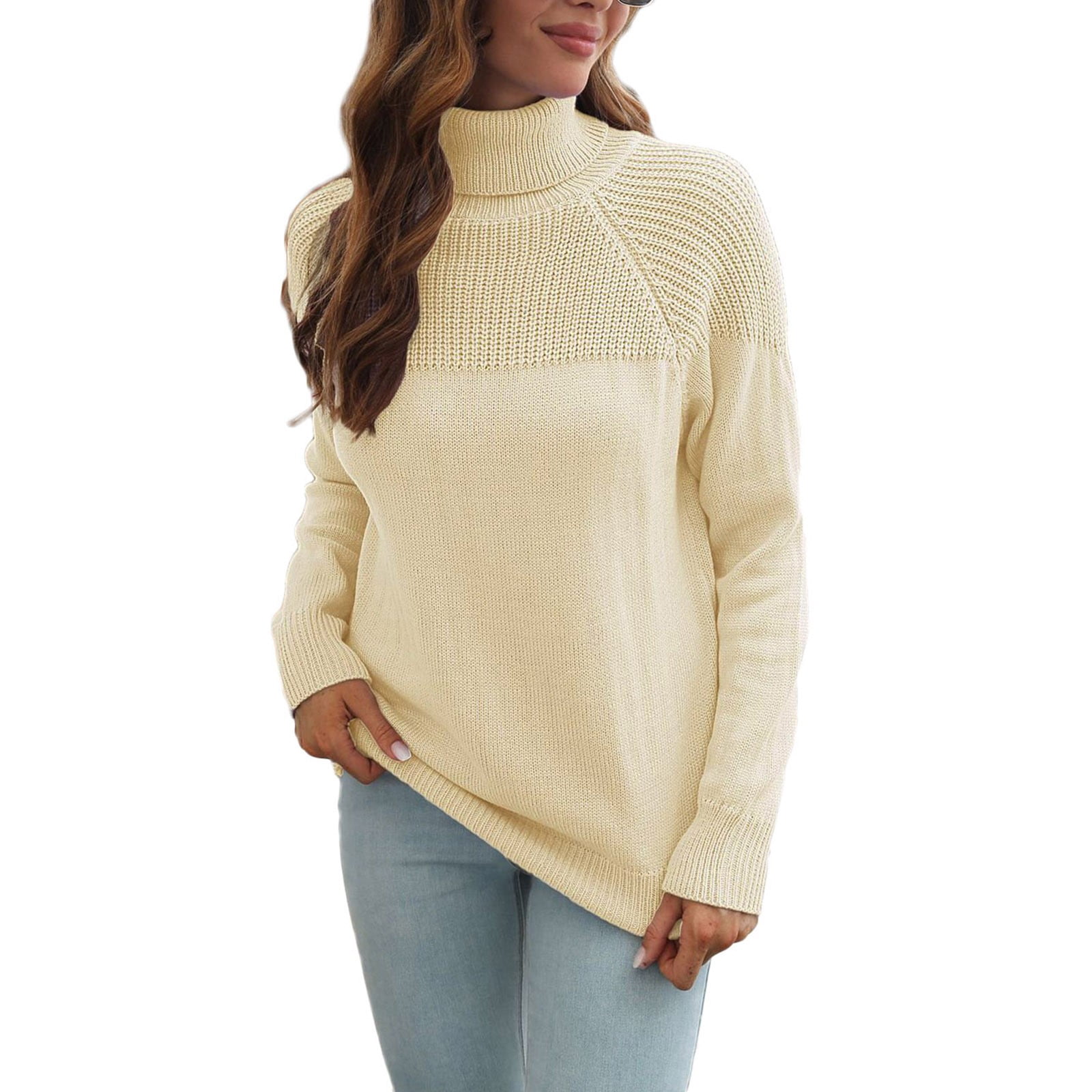 Women's Solid Color Sweaters Round Neck Pullover Loose Lightweight Tops
