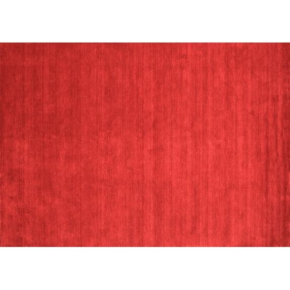 Ahgly Company Indoor Rectangle Abstract Orange Contemporary Area Rugs, 6' x 9'