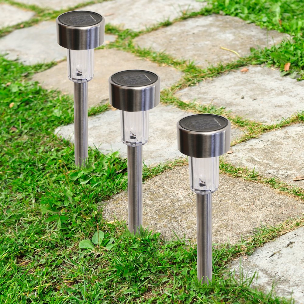 SolarEK Stainless-Steel Solar Lawn Light Garden Light set (Set of 12