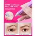 thumbnail image 4 of Expert Slant Tip Tweezers with Leather Case, General Sharp & Precision Stainless Steel Tweezer for Eyebrows, Facial Hair and Fine Hairs Removal (Violet), 4 of 14