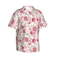 thumbnail image 2 of Balery Rose Flowers Print Men's Hawaiian Shirts Short Sleeve Beach Shirt Relaxed Fit Vacation Button Down Shirts-Medium, 2 of 9