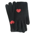 thumbnail image 4 of SYMOID 2-in-1 Winter Gloves Set for Women - Black Knitted Polyester, Touchscreen Full Finger & Fingerless Mittens with Cute Heart Pattern for Adult & Teens,Size Free Size, 4 of 4