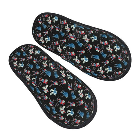 

JUNZAN Play Hockey Slippers for Women House Shoes Non Slip Indoor/Outdoor Pineapple And Cactus Designs-Medium