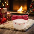 thumbnail image 1 of Sweet Bow Table Storage Basket Christmas Festival Gift Box Cover Dustproofes Storage Snack Storage Basket, 1 of 6