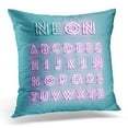 thumbnail image 1 of BOSDECO Lettre Bleue Réaliste Néon Caractères Signe Taie d'Oreiller Coussin Housse de Coussin 18x18 Pouces, 1 of 1