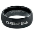 thumbnail image 2 of Tungsten Congrats Grad Class Of 2019 Engraved Band Ring 8mm Men Women Comfort Fit Black Dome Brushed Polished, 2 of 4