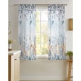 thumbnail image 4 of Blue Beige Coastal Sheer Curtains 54 Inch Length 2 Panels Set for Living Room/Bedroom, Beach Starfish Summer Eucalyptus Ombre Kitchen Curtains Grommet Semi-Sheer Curtains Window Treatments 42"x54"x2, 4 of 7