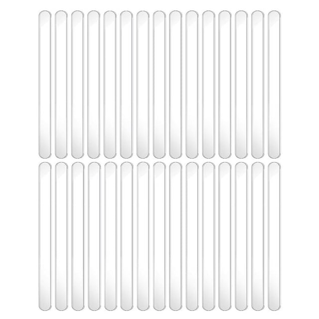 30 palitos de helado de 4,5 pulgadas, palitos de helado acrílicos reutilizables, palitos de helado de plástico (transparentes)