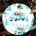 thumbnail image 4 of Christmas Tree And Truck Gifts Christmas Ceramic Ornament Blue Pickup Truck Circle Ornament for Christmas Tree Decoration Xmas Party Decorations Funny Gifts for Women/Men, 4 of 8