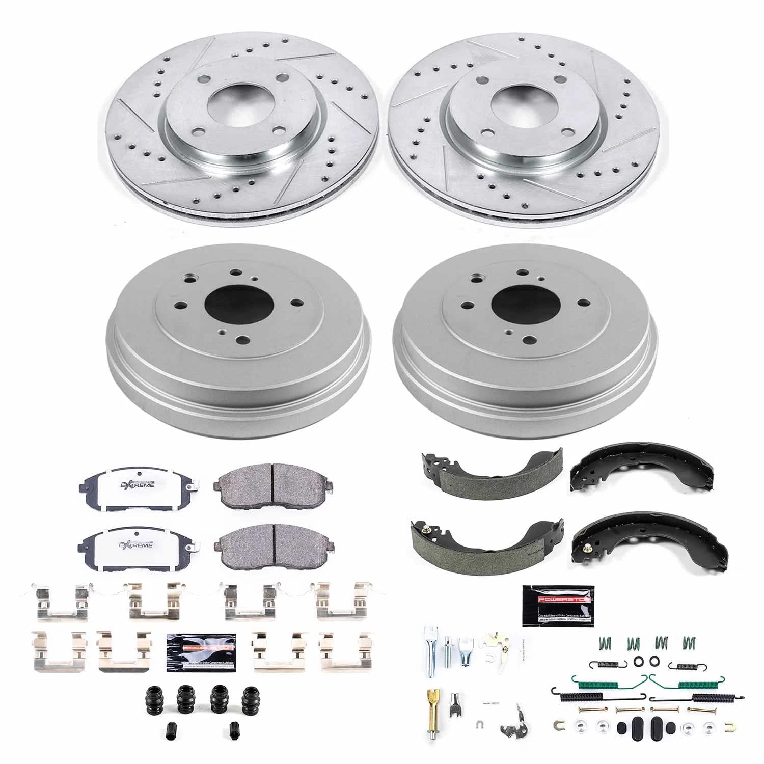 PowerStop Front and Rear Z26 Street Warrior Brake Pad Rotor Drum and Shoe Kit Fits: NISSAN Select Models K15252DK-26
