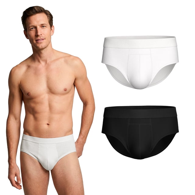 PROTECHDRY Washable Incontinence Cotton Underwear for Men Brief with Front Absorbent Protection, for Light/Moderate Incontinence