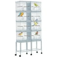 thumbnail image 3 of Twister.CK 4-Unit Stackable Parrot & Finch Cage with Center Divider, Removable Trays & Locking Casters, White, 3 of 12
