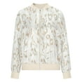 thumbnail image 6 of Stichou Womens Metallic Sparkly Jacket Lightweight Leopard Print Long Sleeve Zip-Up or Open Front Fashionable Outerwear White 4XL, 6 of 7