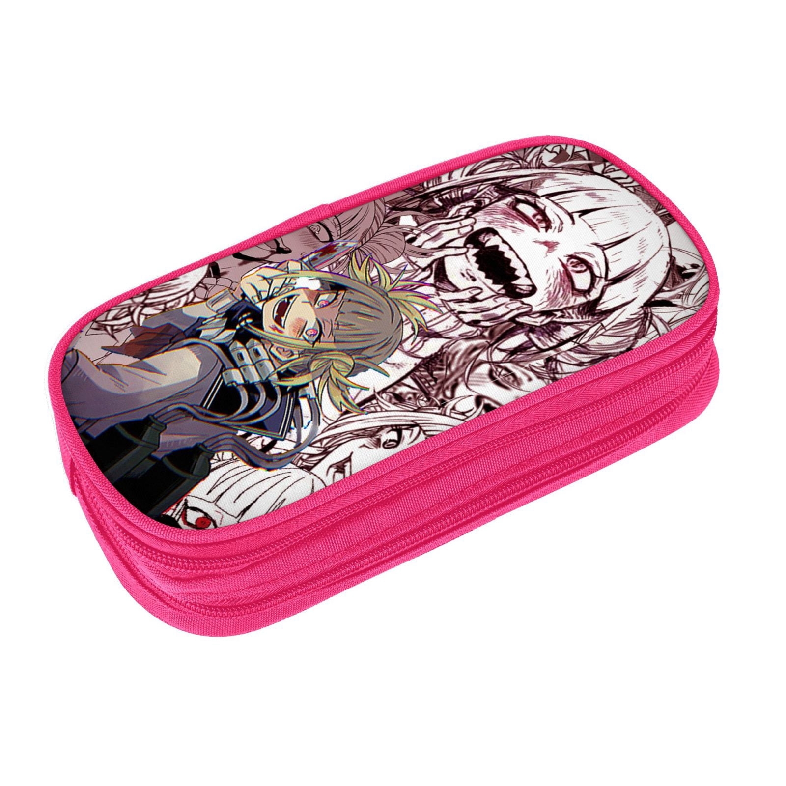 My Hero Academia Himiko Toga Pencil Case Large Capacity Pencil Pouch Pen Bag Office Stationery Organizer Travel Makeup Bag Pink