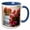Blue/White, variant on 3drose, Italy, Tuscany, Old Villa in Tuscan Back Road, 11oz Two-tone Black Mug