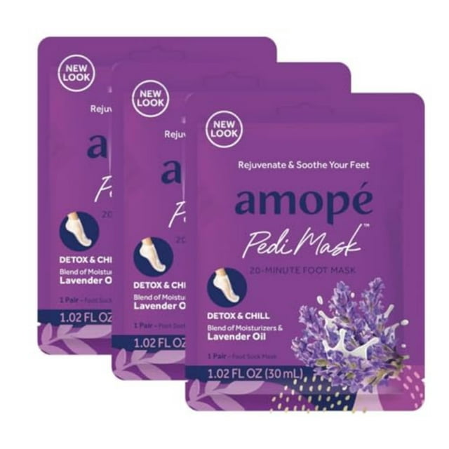 Mascarilla para pies Amopé PediMask, calcetines intensamente hidratantes, 3 pares