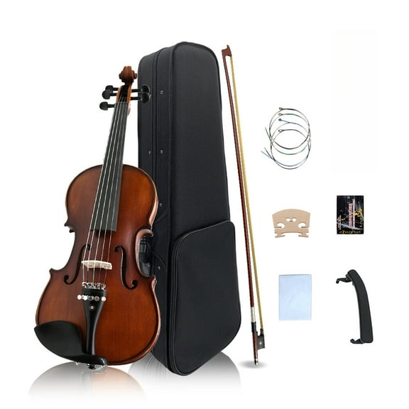 4/4 Acoustic violin 5 String Maple Spruce Ebony parts with five fine tuners