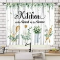 thumbnail image 2 of Farmhouse Leaves Small Kitchen Curtains,Watercolor Green Leaf Plant Window Treatment for Living Room Coffee Shop Drapes,Farmhouse Country Botanical Wooden Board Rod Pocket Curtains,55X39 Inch, 2 of 5