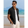 thumbnail image 2 of RICHCOIN Men's Button Down Shirts Short Sleeve Casual Summer Beach Vacation Wedding Shirt with Pocket, 2 of 7