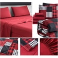 thumbnail image 6 of Jessy Home 7 Piece Comforter Set King Red Black Plaid Bedding Set Bed in a Bag with Flat Sheet and Fitted Sheet, Pillowcases & Shams, 6 of 8