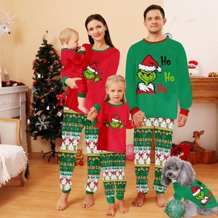 

Christmas Green Monster Christmas PJs Popular Sleepwear Nightwear Outfit Clothes for Couples and Kids Baby Sleepwear