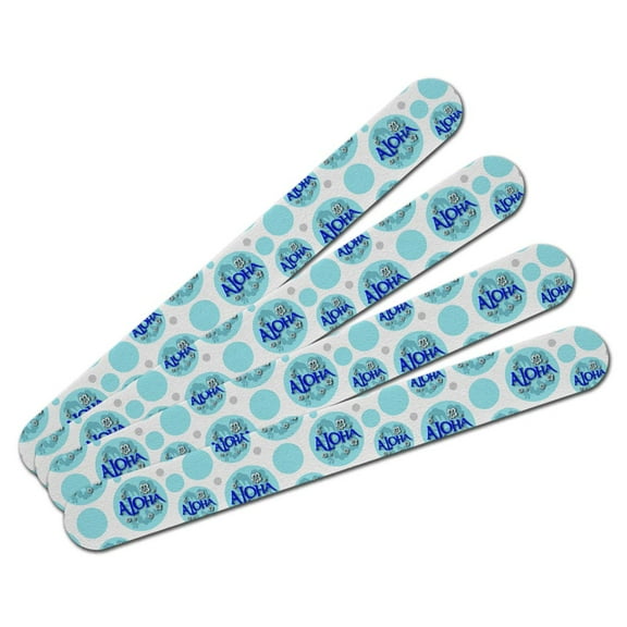 Aloha Hawaiian Greeting Hibiscus Flowers Double-Sided Nail File Emery Board Set 4 Pack