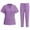 Purple, variant on JGNGSHN Scrubs Medical Uniform Womens Scrub Set Solid V Neck Scrub Top & Drawstring Straight Leg Pant Nursing Workwear