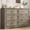 Vintage Grey, variant on IDEALSOUL Black Dresser,6 Drawer Dresser for bedroom,Retro Wood Storage Cabinet for Living Room