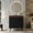 Black,Gold,Walnut,White, variant on 30" Waterproof Wood Bathroom Organizer, Space-Saving Freestanding Cabinet with Marble Top, Retro Bathroom Vanity with Ceramic Sink for Bathroom, Black,Gold,Walnut,White