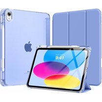 for iPad (A16) 11th Generation Case 11 Inch 2025, iPad 10th Generation Case 10.9 Inch 2022 with Pencil Holder, Slim Light Trifold Protective Cover with Hard PC Translucent Back Shell, Periwinkle