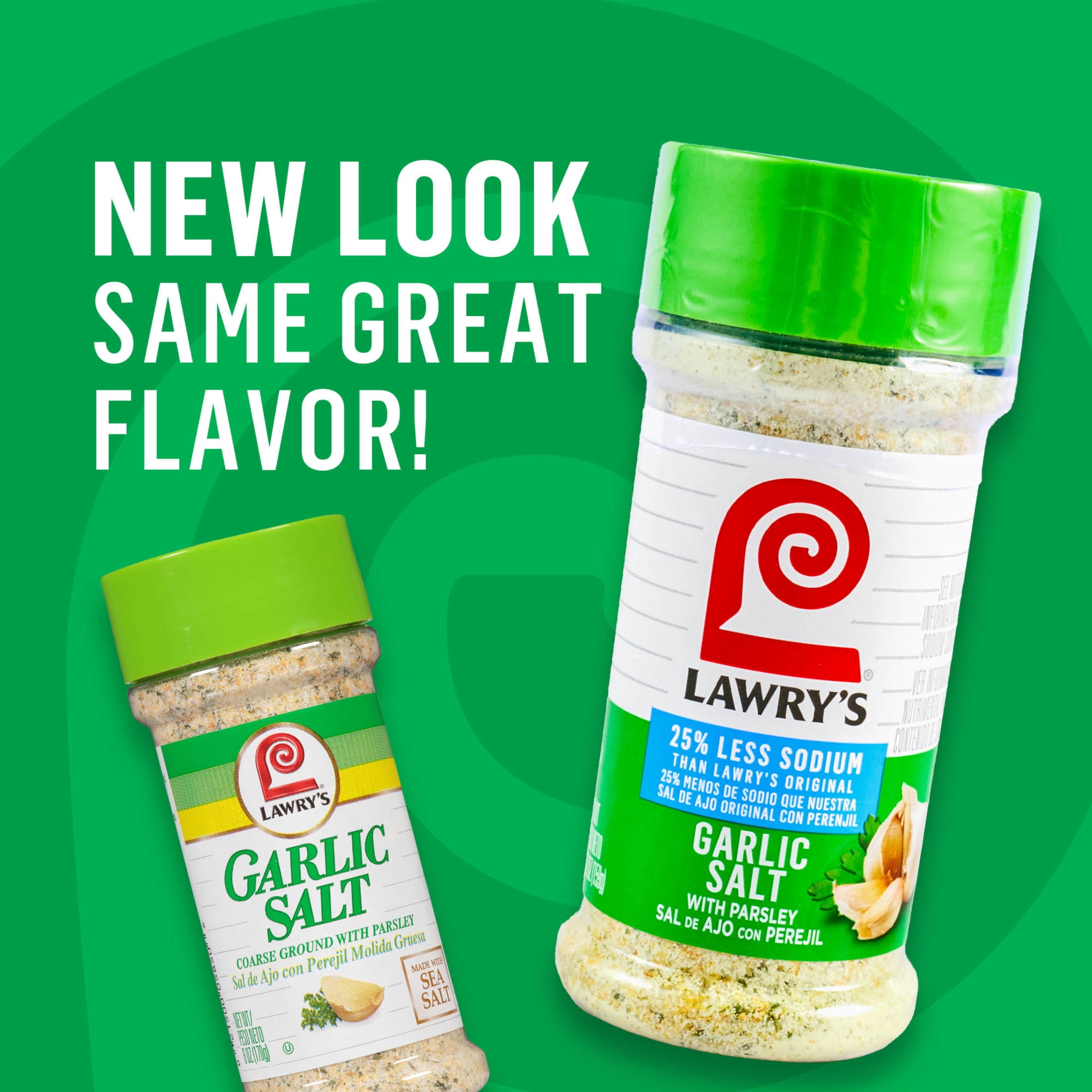 (3 pack) Lawry's Kosher 25% Less Sodium Garlic Salt With Parsley, 5.62 oz Bottle
