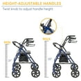 thumbnail image 2 of Drive Medical Four Wheel Rollator Rolling Walker with Fold Up Removable Back Support, Blue, 2 of 7