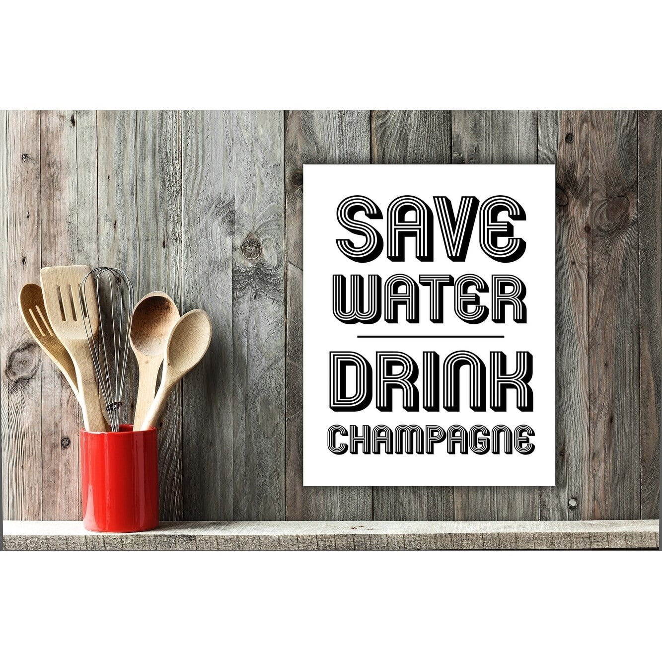 Stupell Save Water Drink Champagne Wall Plaque Art 10 x 15