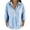 Light Blue, variant on Qgtaibl Womens Striped Tunic Tops Trendy 3/4 Length Sleeve Lapel Half Button Down Shirts Lightweight Loose Fit Casual Blouse Light Blue S