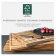 thumbnail image 4 of Carving Board - Extra Large (XL) Wood Cutting Board with Juice and Grip Handles - Reversible Teak Edge Grain Wood - Knife Friendly - FSC Certified, 4 of 9