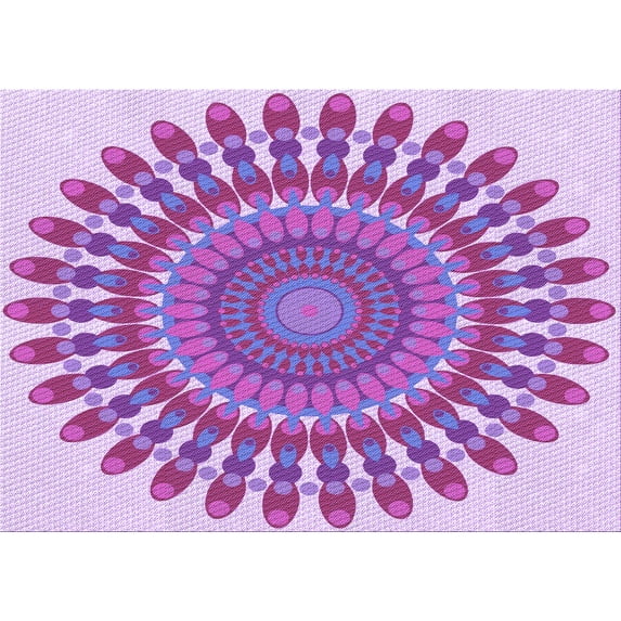 Ahgly Company Machine Washable Indoor Rectangle Transitional Crimson Purple Area Rugs, 7' x 9'