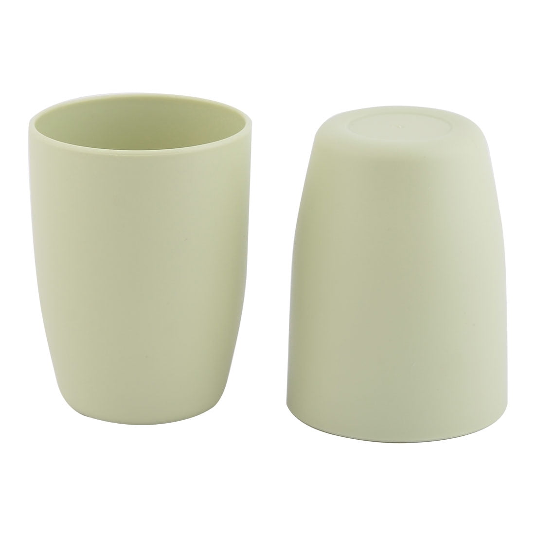 Home Bathroom Plastic Cylinder Toothbrush Holder Gargle Water Cup 380ml 2pcs