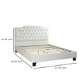 thumbnail image 5 of Full Size Bed, Tufted Curved, White Faux Leather Upholstered Pine Wood, 5 of 6