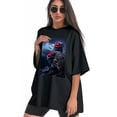 thumbnail image 3 of Plus Size Shirt for Women Black Tops for Women Short Sleeves Shirt for Women Roses T Shirt Crewneck Shirt for Women XL, 3 of 5