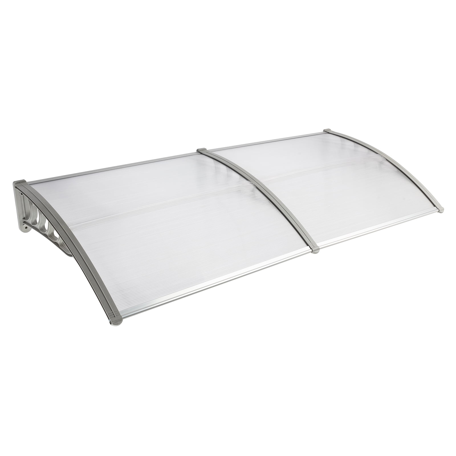 200 x 100 Household Application Door & Window Rain Cover Eaves Canopy Silver & Gray Bracket