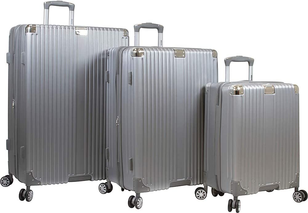 Moda Scratch Resistant 3Piece Hardside Spinner Luggage Set Olive One