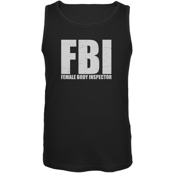 Female Body Inspector Black Adult Tank Top - Medium
