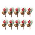 thumbnail image 1 of CHUANK 10 Pcs Centre de Table Tiges de Baies Rouges Factices Branche de Pin Pommes de Pin Perles Transparentes pour Centre de Table de Noël, 1 of 8