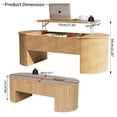 thumbnail image 2 of Oubayajia Fluted Coffee Table with Lifting Top and Hidden Storage, Mid Century Modern Coffee Table for Living Room, Office, Natural, 2 of 7