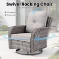 thumbnail image 3 of ODELIO 6-Piece Patio rattan Furniture Sets Outdoor Furniture with Thick Cushions Wicker Conversation Set Sectional Sofa for Backyard Poolside Garden （dark gray）, 3 of 10