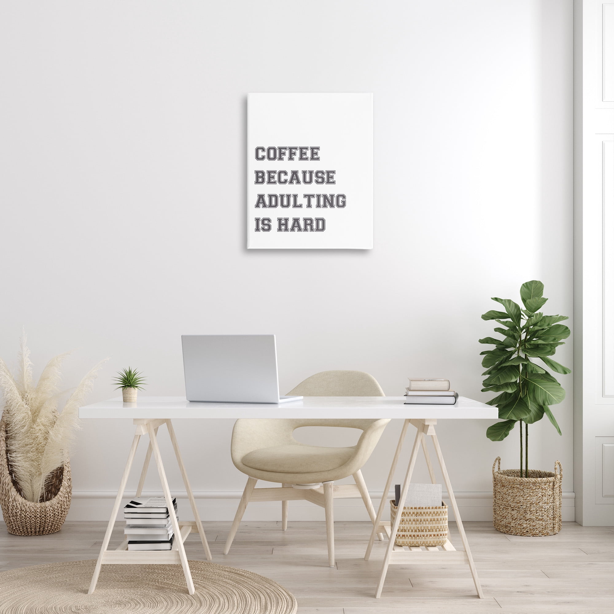 Stupell Industries Funny Adulting Is Hard Food & Beverage Painting Gallery Wrapped Canvas Art Print Wall Art, 24 x 30