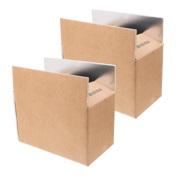 KONTONTY Insulated Cold Shipping Boxes with Aluminum Foil Liner, Khaki, 2-Pack for Household Use