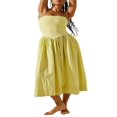 thumbnail image 1 of Women Midi Dress Summer Strapless Patchwork Solid Color Dress, 1 of 5