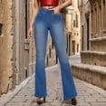 thumbnail image 1 of WILLBEST Pants for Women Women Jeans Stretchy Ripped Distressed Straight Leg Denim Pants Quick Dry Pants, 1 of 4